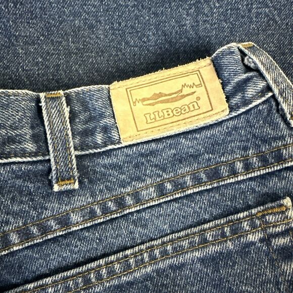 Vintage L.L. Bean Jeans Men's 36 X 30 Blue Denim Red‎ Flannel Tartan Plaid Lined - Picture 6 of 8